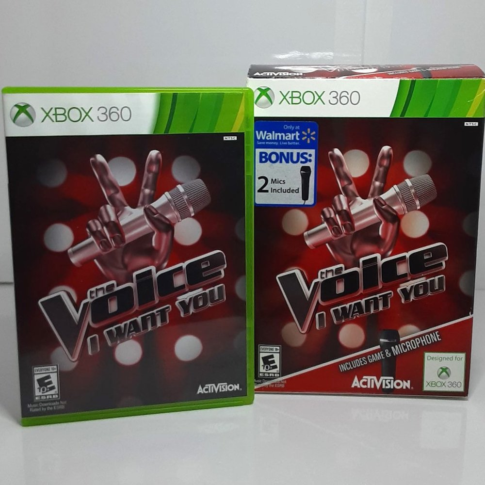 XBOX 360 The Voice: I Want You Game & 2 Microphones - Complete, Like New